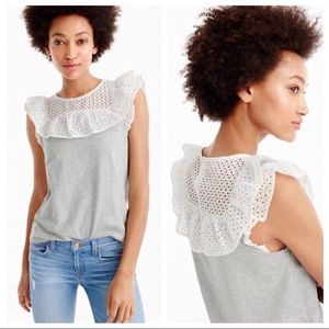 J Crew Ruffle Bib T Shirt